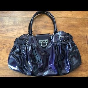 Salvatore Ferragamo Patent Leather Marisa Purple
